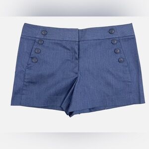 LOFT Women Size 12 Stretch Blue Riviera High Waisted Shorts NWOT